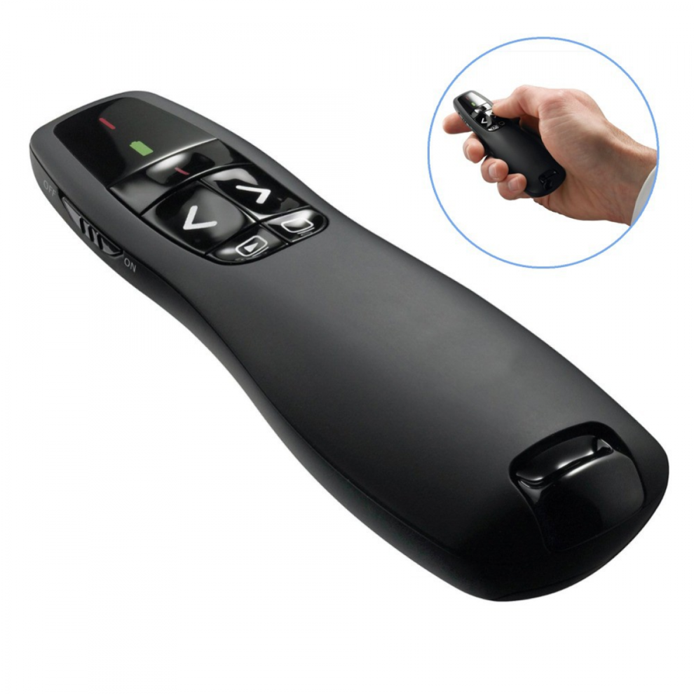 New R400 2.4Ghz Usb Wireless Presenter Laser Pointer Ppt Remote Control Compatible With Powerpoint Presentation Red 9408048919482