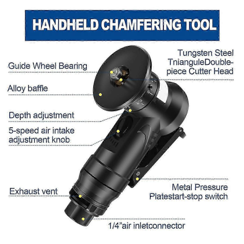 Pneumatic Chamfering Tool, 45 Degree Metal Deburring Trimming Machine, Air-Powered Chamfering Tool 2