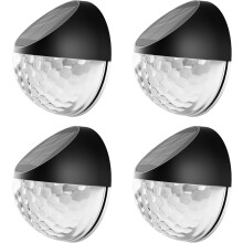 Lampes solaires pour clôture, allée de jardin, terrasse, en acier inoxydable étanche, à énergie solaire, installation facile (lot de 4).