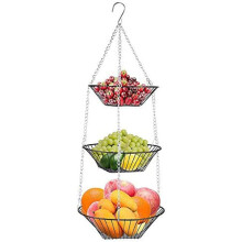 Rust-Proof Iron Wire Electroplating, Three-Layer Suspension Design for Multifunctional Storage Basket That Can Be Used in Any Room of Your Home
