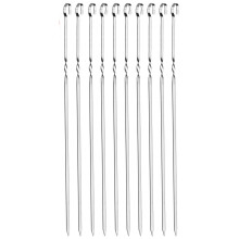 Heavy Duty Large Wide Kabob Skewers, Oven and Grill Safe Stainless Steel Reusable Grill BBQ Sticks, Designed for Outdoor Cooking Adventures, 10 Pack