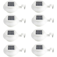 Luminária solar externa para jardim, durável, com luz branca fria, ideal para entradas de quintal, caminhos, escadas, telhados, pátios e jardins.