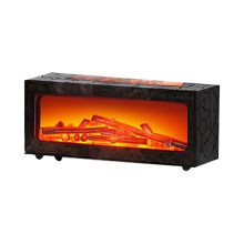 -Kamindiffusoren für Ätherische Öle, Kaminbefeuchter mit Fernbedienung, Lagerfeuer-Flammendiffusor, 7 Farben, Licht B