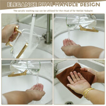 Hand Washing Cup Acrylic Round Washing Cup Hand Wash Cup with Two Metal Handles for Jewish Prayer Wash Cup Gifts