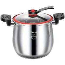 Olla A Presión de Acero Inoxidable de  Alimenticio Olla de Cocción Rápida con Tapa Antiadherente, Apta para Inducción, Apta para Lavavajillas,