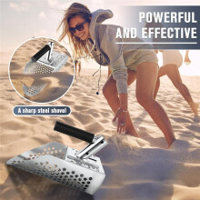 Sand Scoop for Metal Detecting,Heavy Duty Metal Detecting Sand Scoop Treasure Finds Scoop, Digging Shovel Sifting Shovel
