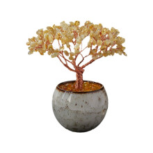 1 Peça de Base de Tigela de Quartzo com Citrino de Cristal Natural para Decoração de Casa, Enfeite de Mesa para Amigos e Família, Presente D