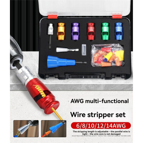 Wire Stripping for Drill,Wire Stripping Tool&Wire Twisting Connector,Wire Twister Tool for Drill,Drill Wire Stripping 1