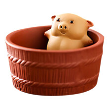 Clay Lying Flat Pig Can Spit Can Be Raised Bathing Pig Tea Pet Handmade Tea to  Tea Table Small Ornaments