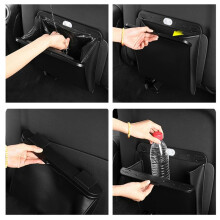 Für Model 3 Y 2024 Müllsack, Auslaufsicherer Magnetischer Mülleimer, zum Aufhängen Am Rücksitz, Mülleimer mit LED-Licht Fürs Auto