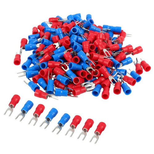 2000Pcs 16-14 AWG Red  Wire Connector Insulated Fork Terminal 4 1
