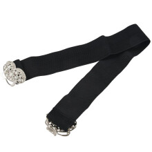 2X Women Rhinestones Accent Butterfly Hook Buckle Black Elastic Cinch Waist Belt