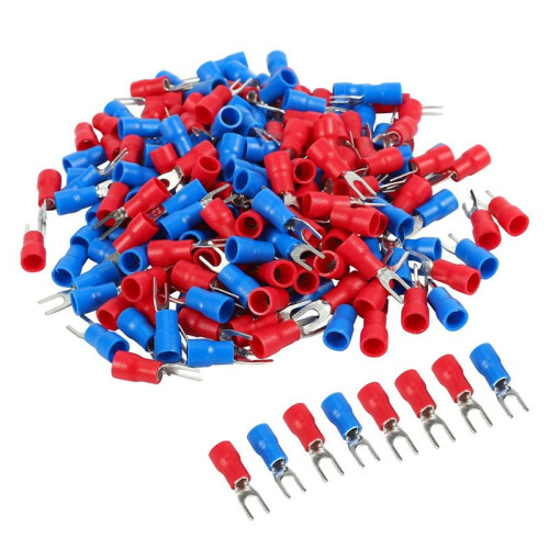 2000Pcs 16-14 AWG Red  Wire Connector Insulated Fork Terminal 4 2
