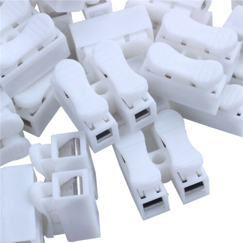 200PCS CH2 Spring Quick Wire Connector Cable Clamp Terminal Block Connector for LED Strip Light 1