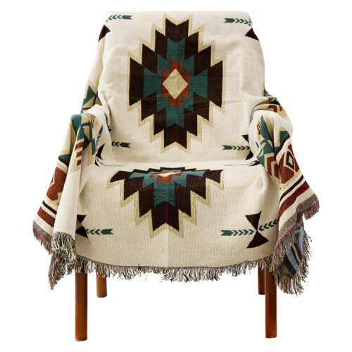 Κουβέρτα Boho, Κουβέρτα Native American εύκολης φροντίδας, Υφασμάτινη κουβέρτα Southwest Decor,
