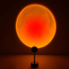 Luminária de pôr do sol com design elegante, projetor de luz para quarto e fotografia, estável e durável, rotação de 180 graus com projeção