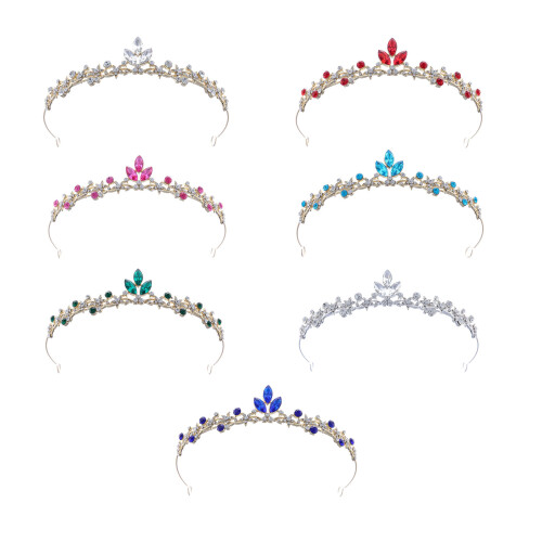 Crystal Princess Crown Lightweight Design Headpiece-Pink 1