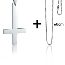 Stainless Steel Upside Down Cross Necklace Inverted Cross Pendant With Chain