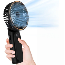 Draagbare handventilator, 4000 mAh, 180 instelbaar, 6 windsnelheden, realtime batterij-indicator, USB-oplaadbare, opvouwbare persoon
