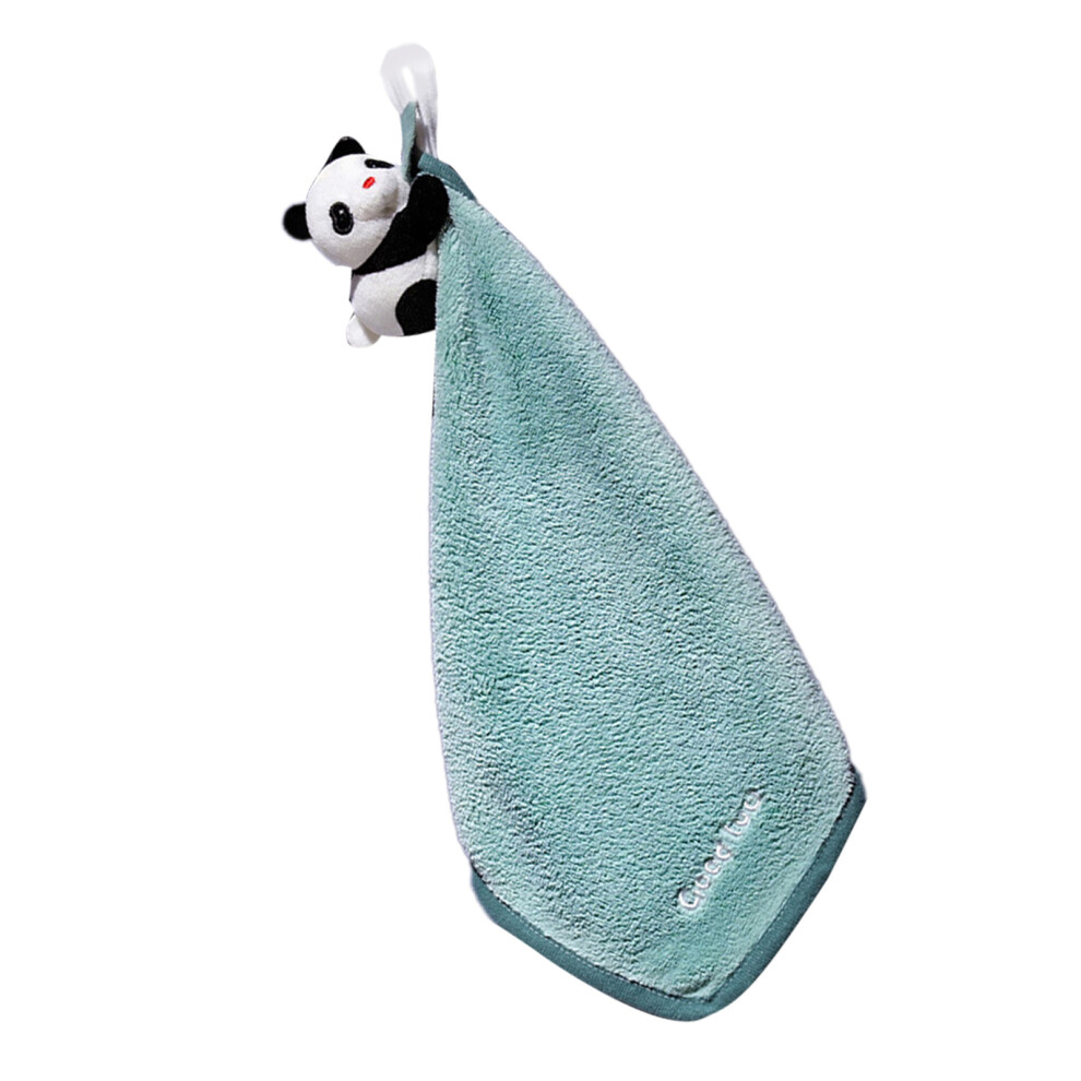 Blue Lovely Hanging Hand Towel Soft Fleece Absorbent For Kids