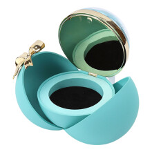 Delicate bloem hart ringen houder ringen container-cyaanblauw