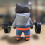 Statues de chats avec haltères de levage, décorations de-Gris 7