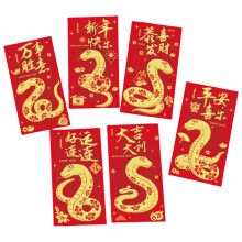 6 Pieces Gold Foil Redness Packets for Spring Festival-209D