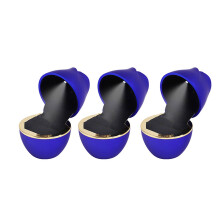 3pcs Rose Shaped Rings Box LED Light Jewelry Case for-Blue