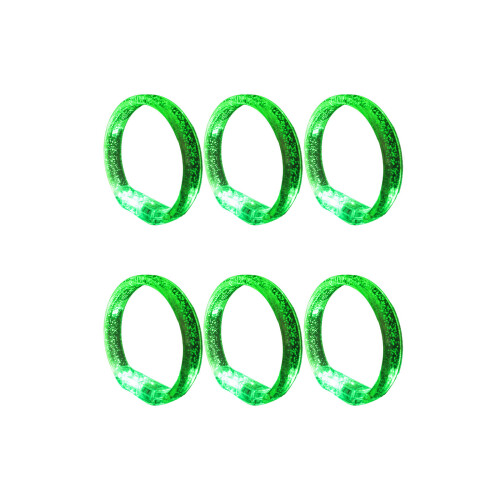 6pcs Multicolors LED Wristbands Glowing Bracelets for-Green