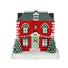 Kerst Sneeuw Huis Incence Brandende Houder Decoratie Ornament
