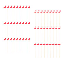 100Stk Bambus Food Picks Flamingo Design Für Cocktail Snack