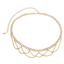1Stk Goldene Metall Taillenkette U-Form Mit Quasten Deko