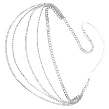 Witte Multilayer Rhinestone Body Chain Waist Belt Dames