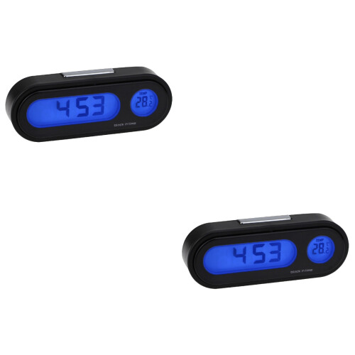 2St Multifunctionele Auto Thermometer ABS Zwart Verlichting 2