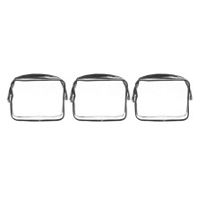 3St Zwarte Travel Wash Bag PVC Praktische Cosmetica Opbergzak