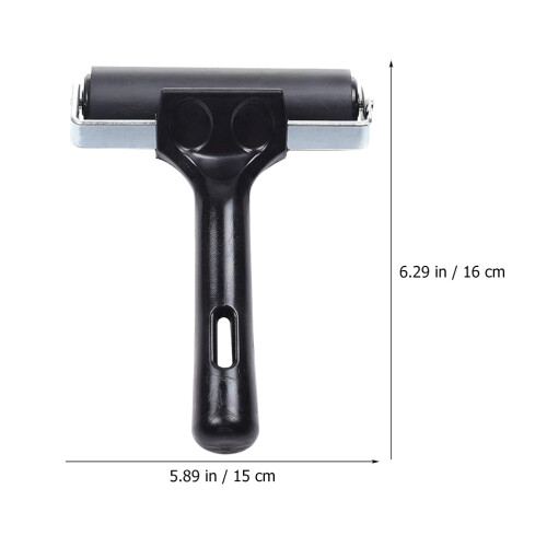 3St Kleine Multifunctionele Rubber Brayer Roller Met Rvs, Zwart 1