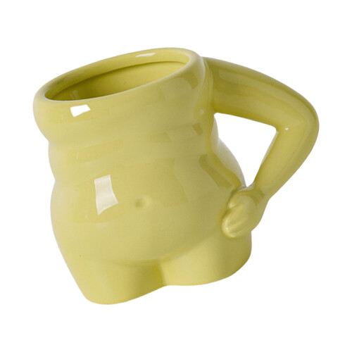 Modische Keramiktasse in Bauchform, kreative-Melonengrün