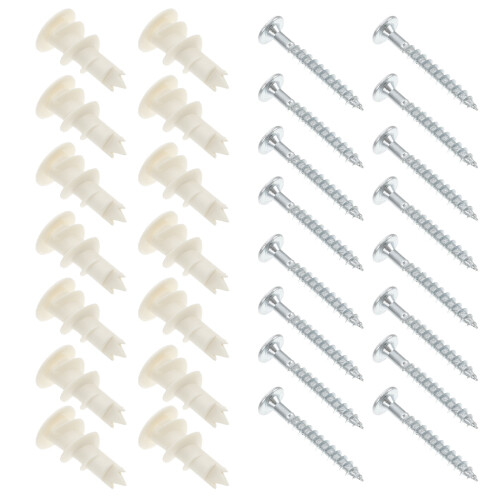 20Sets Stevige Plastic Pluggen Voor , Witte Duurzame Expansiebuis