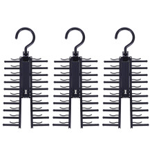 3St Duurzame Zwarte 360 Draaibare Stropdas Hanger Met Dubbele Haken