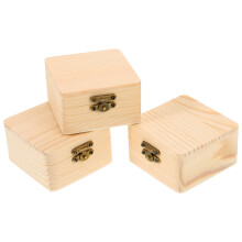 9St Vierkante Kist Onbewerkt Met Slot Voor Sieraden Beige