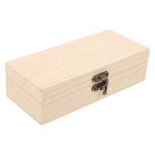2Stk Naturfarbene Holzbox Mit Klappdeckel Für Schmuck DIY Aufbewahrung
