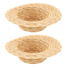 2 Unidades Sombreros De Paja Miniatura Para Muñecas Decoración