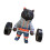 Statues de chats avec haltères de levage, décorations de-Gris 1