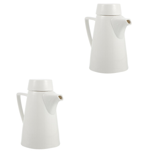 2 Count Ceramic Cold Water Jug Juice Pitcher With Handle Ceramics 2