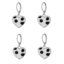 4Stk Herzförmige Ohrringe Damen Weiß Alloy Schmuck Accessoires