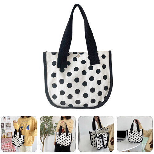 1Stk Schwarze Canvas Mit Punktemuster Für Bento Box 2