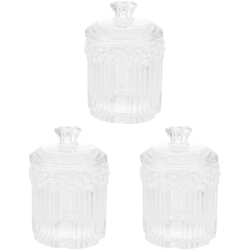 3Stk Edle Schmuckbox Transparent Für Watte Und 2
