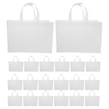 30Stk Leichte Weiße Non Woven Taschen Reusable Einkaufstasche Blanko