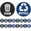 1 Set Selbstklebende Aufkleber PVC Recycelbar 3