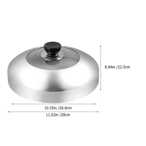 1Ud Para Olla Cocina Acero Inoxidable Vidrio Plata 2